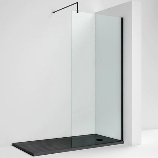 1700mm Black Wet Room Screen - Bathroom Warehouse