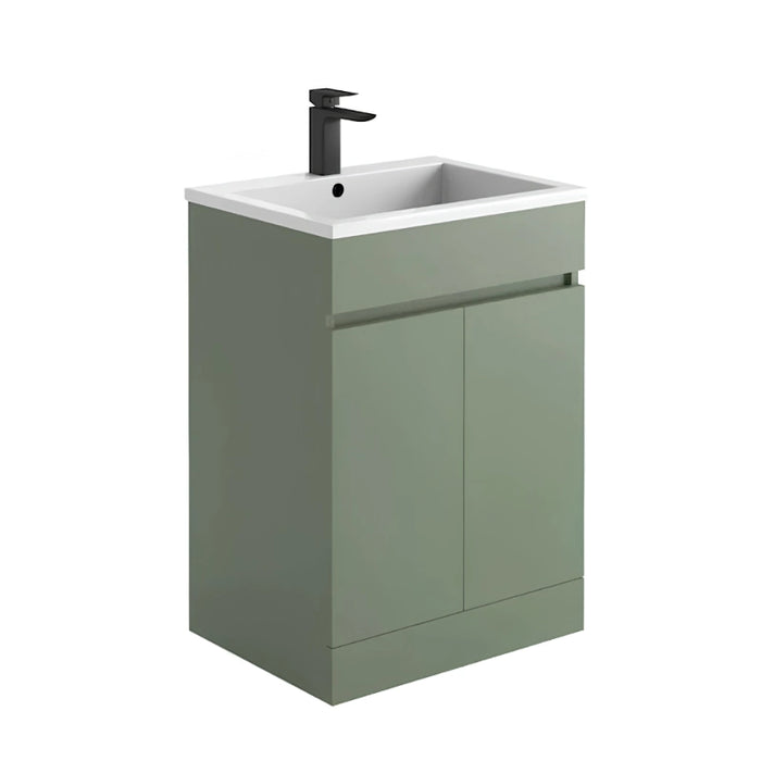 Catania 600mm Floor Standing Bathroom Vanity with Basin - Green
