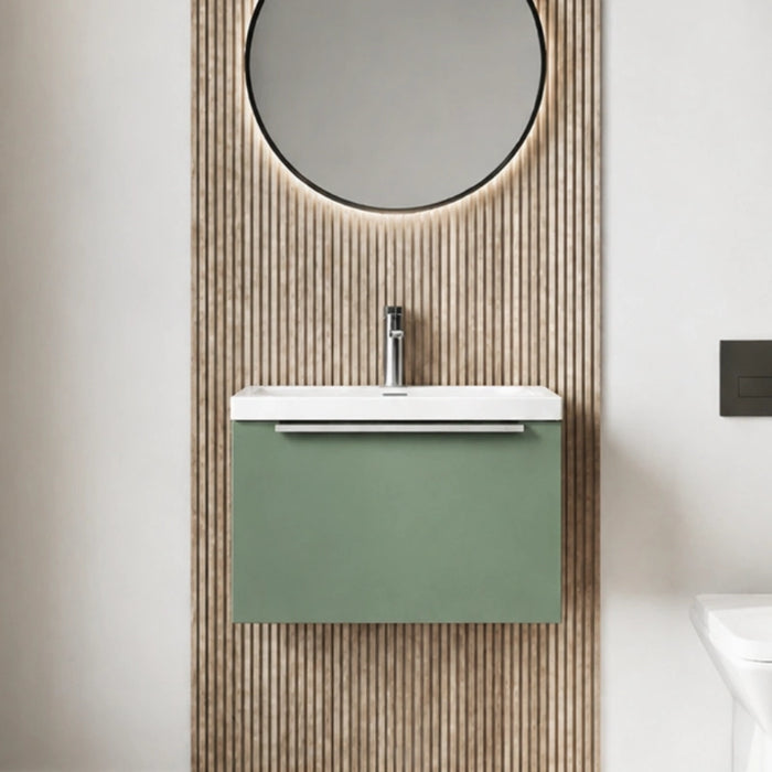 Dax 500mm Wall-Hung Bathroom Cabinet with Basin - Green