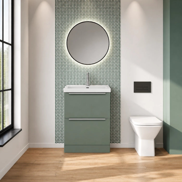 Dax 500mm Floor Standing Bathroom Vanity Unit with Basin - Green
