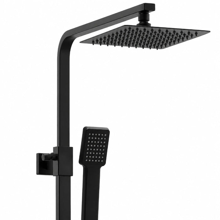 Flow Square Thermostatic T-Bar Drench Shower Set - Black