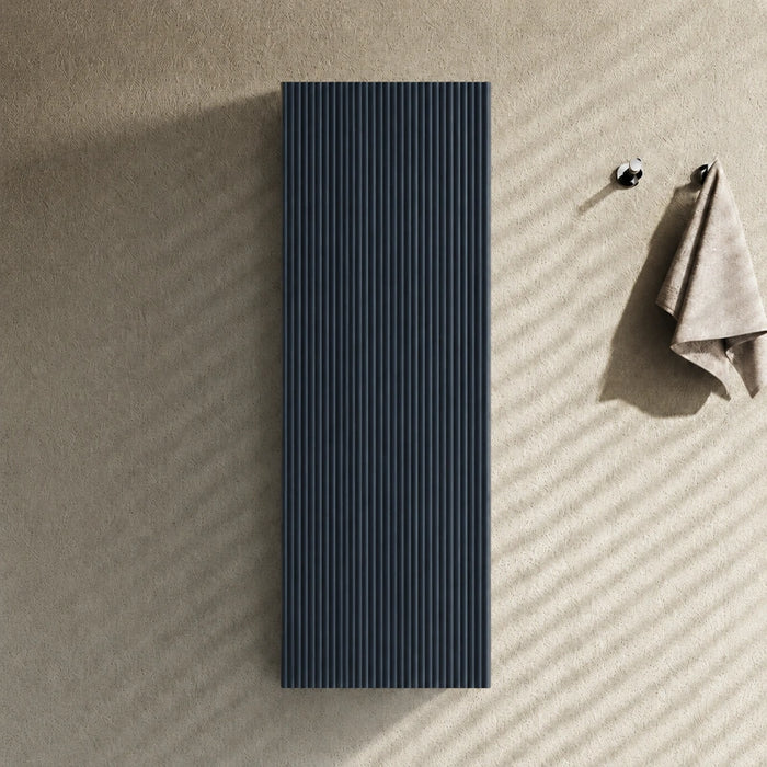 Fluted 900mm Wall Mounted Tall Storage Cabinet - Midnight Shadow