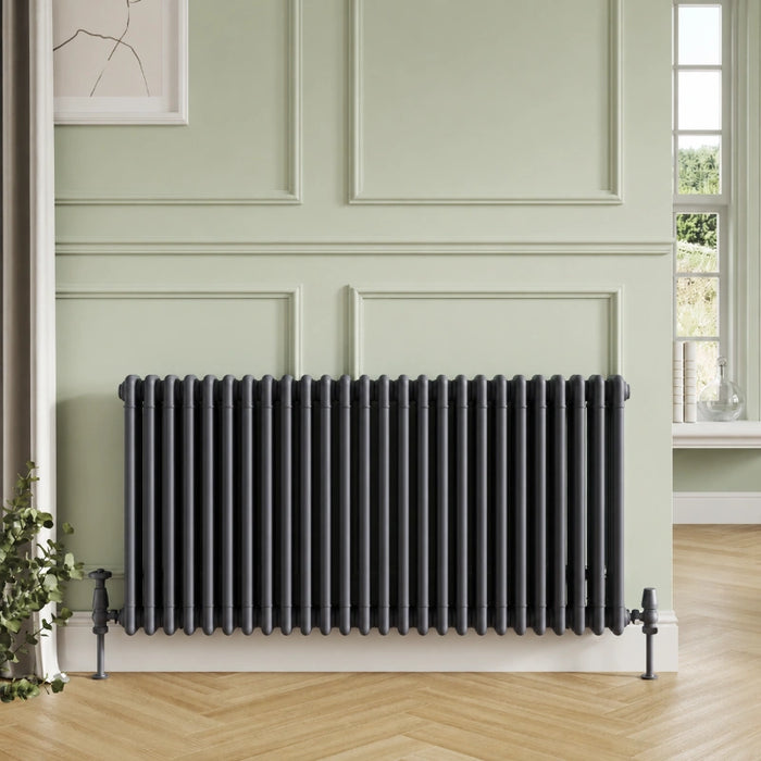 2 Column Horizontal Designer Radiator 600 x 636mm - Anthracite