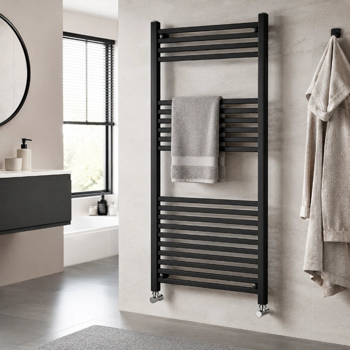 1200 x 600mm Towel Radiator - Black