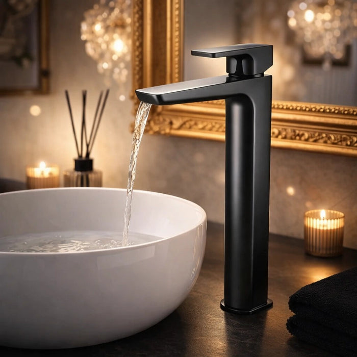 Capri Matt Black Tall Basin Tap