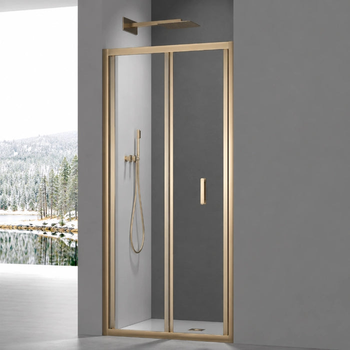 Roma Brushed Brass 800mm Bifold Shower Door