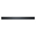 Matte black long bar handle for vanity drawer, close-up front view