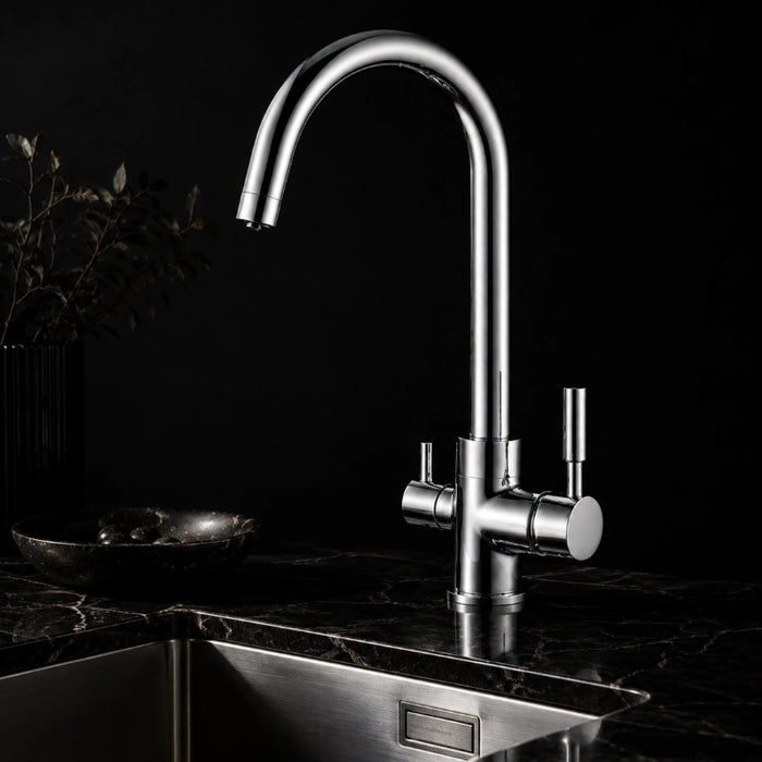 Triflow Chrome 3-in-1 Kitchen Tap Round