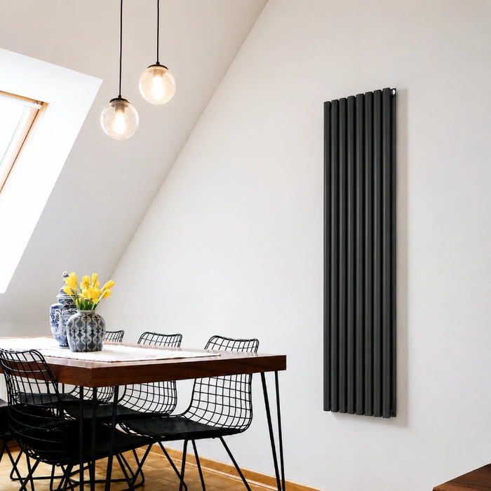 Granada Round Panel Vertical Radiator 1800mm Anthracite