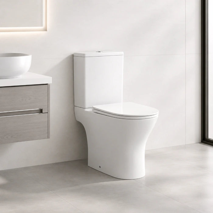 Azzuro Rimless Open Back Comfort Height Toilet - Close Coupled