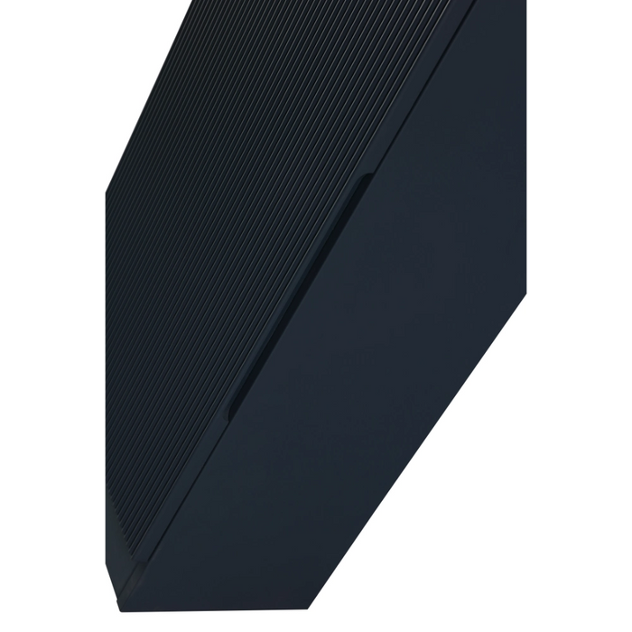 Mini Fluted Cloakroom Vanity Unit with Ceramic Basin - Midnight Shadow