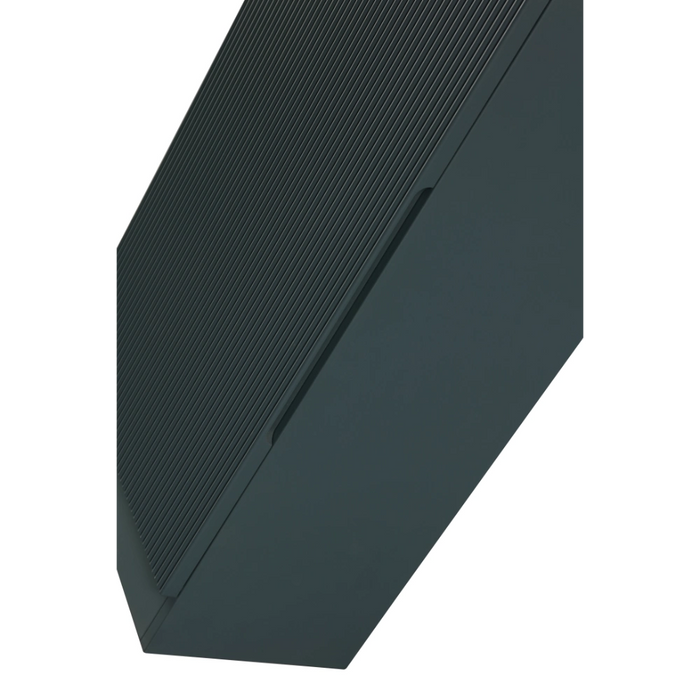 Mini Fluted Cloakroom Vanity Unit with Ceramic Basin - Smoked Sage