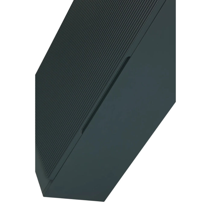 Smoked sage fluted vanity side panel with recessed edge detail