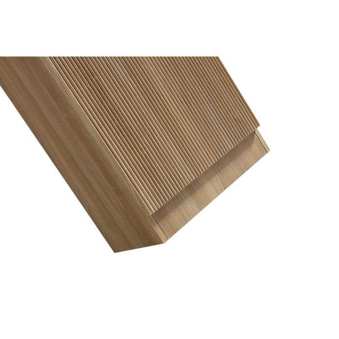 Mini Fluted Cloakroom Vanity Unit with Ceramic Basin - Country Oak