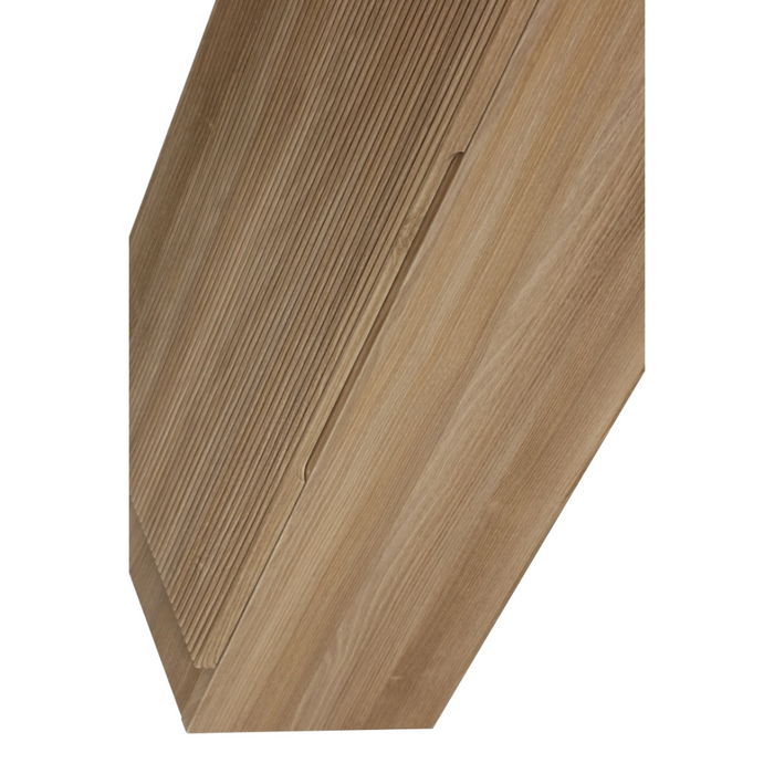 Mini Fluted Cloakroom Vanity Unit with Ceramic Basin - Country Oak