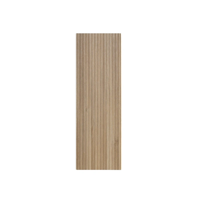 Fluted 900mm Wall Mounted Tall Storage Cabinet - Country Oak
