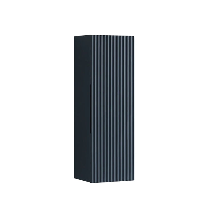 Fluted 900mm Wall Mounted Tall Storage Cabinet - Midnight Shadow