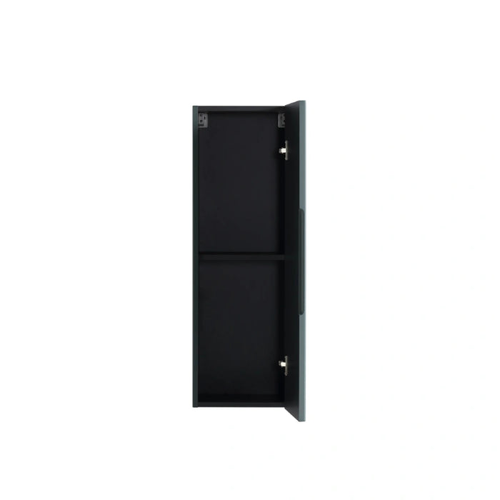 Fluted 900mm Wall Mounted Tall Storage Cabinet - Smoked Sage