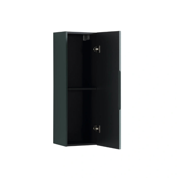 Fluted 900mm Wall Mounted Tall Storage Cabinet - Smoked Sage