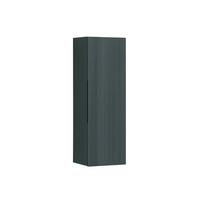 Fluted 900mm Wall Mounted Tall Storage Cabinet - Smoked Sage