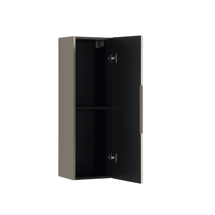 Fluted 900mm Wall Mounted Tall Storage Cabinet - Soft Coffee