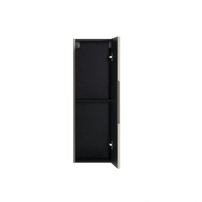 Fluted 900mm Wall Mounted Tall Storage Cabinet - Soft Coffee