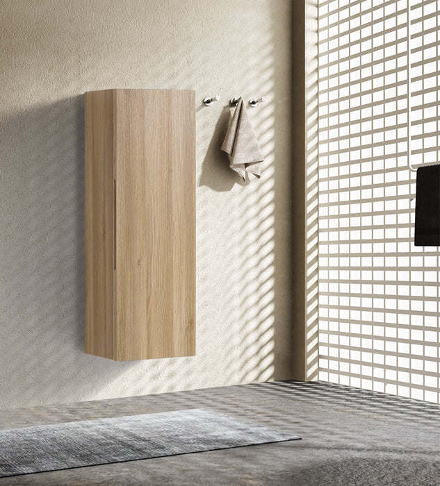 900mm Wall Mounted Tall Storage Cabinet - Country Oak