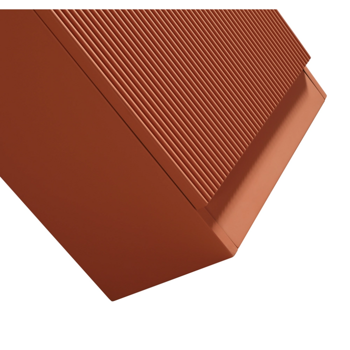 Mini Fluted Cloakroom Vanity Unit with Ceramic Basin - Bruciata Orange