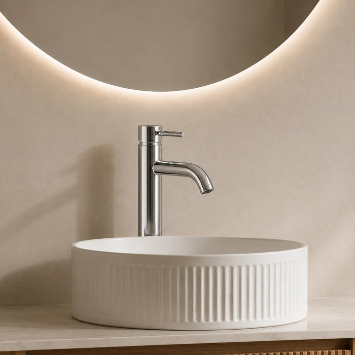 Pisa Round Tall Mono Basin Mixer Tap - Chrome