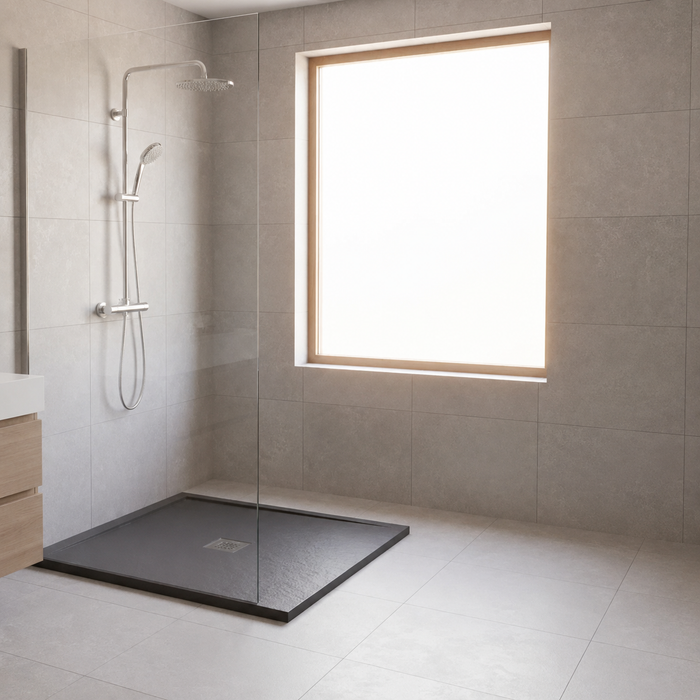 Slate Square Shower Tray 800 x 800 mm - Anthracite