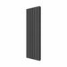Front view of vertical flat double panel radiator in anthracite dark gray.