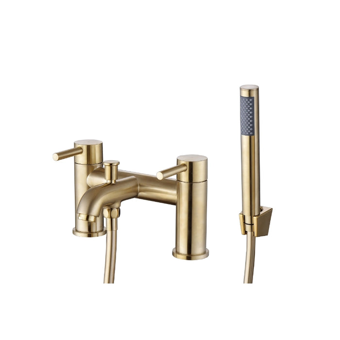 Pisa Bath Shower Mixer Tap with Shower Kit - Brushed Brass
