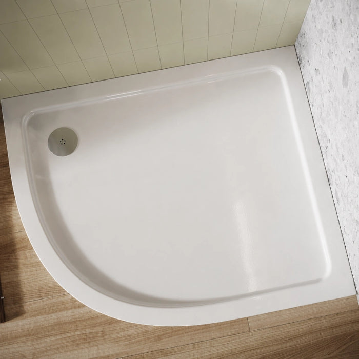 1000 x 800mm Chrome Quadrant Shower Enclosure with Left Hand Shower Tray