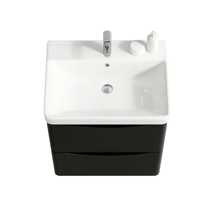 Rimini 600mm Wall Hung Sink Vanity Unit with 2 Drawers - Anthracite