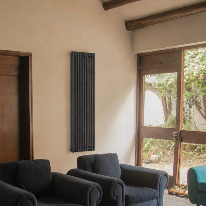 3 Column Vertical Anthracite Radiator 1800x380mm