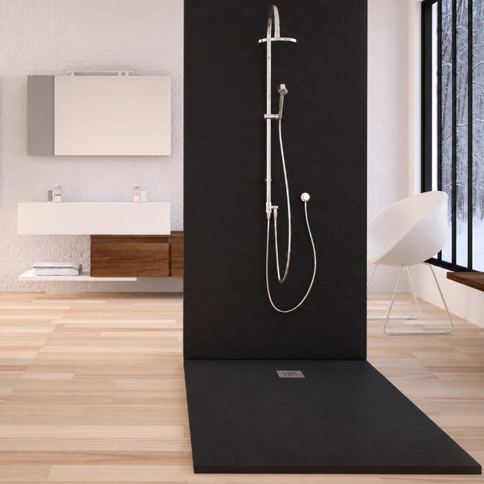 Andora Slate Rectangular Shower Tray 1200 x 700mm - Black
