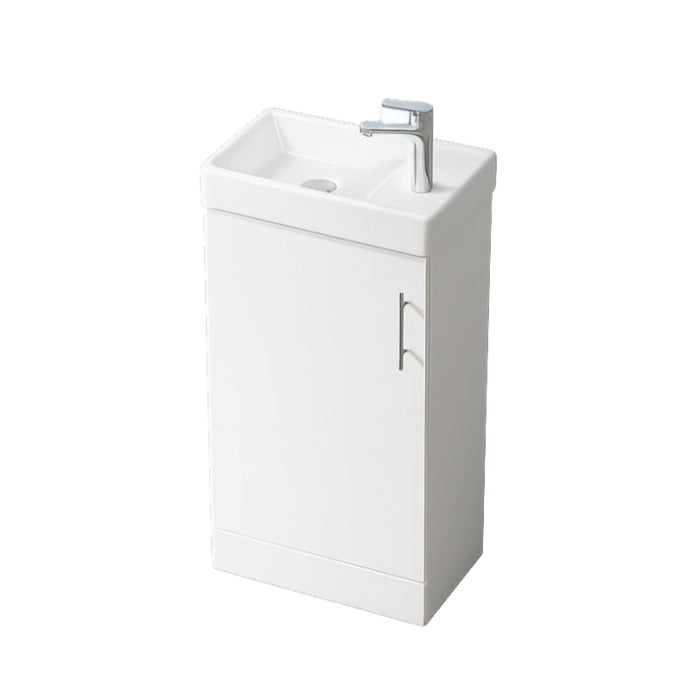 Flow 400mm Floorstanding Cloakroom Unit with Basin - White