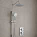 Chrome concealed thermostatic shower valve set with rain head, handheld, hose and rail