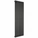 Black vertical radiator with slim fins, flat single panel