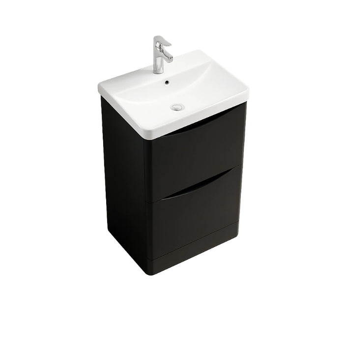Rimini 500mm 2 Drawer Floorstanding Vanity Unit with Basin - Anthracite