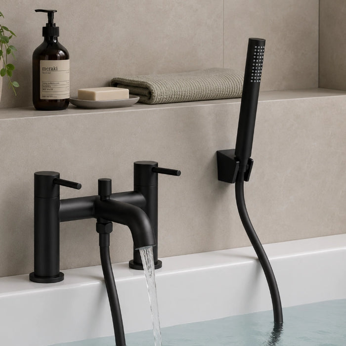 Pisa Bath Shower Mixer Tap with Shower Kit - Black