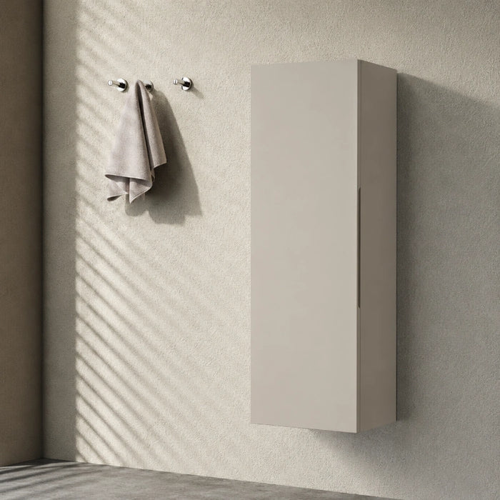 900mm Wall Mounted Tall Storage Cabinet - Soft Coffee