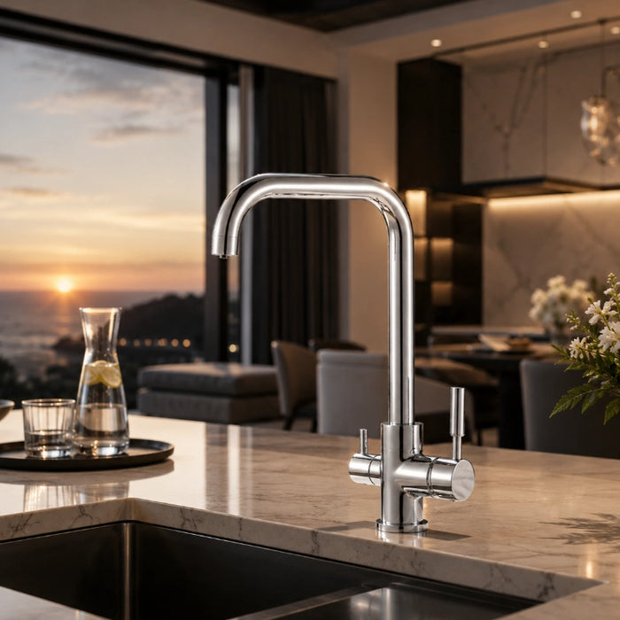 Triflow Chrome 3-in-1 Kitchen Tap Square