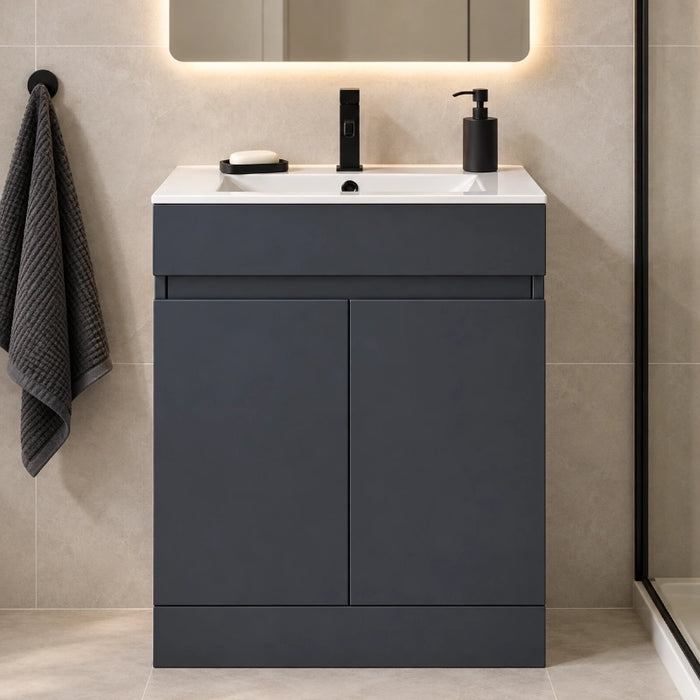 Catania 500mm Floor Standing Vanity Unit with Basin - Anthracite