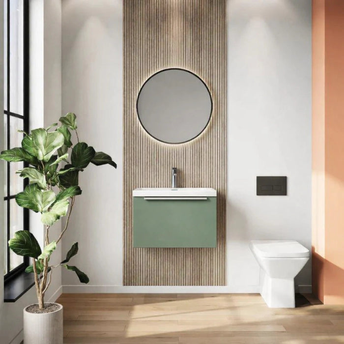 Dax 500mm Wall-Hung Bathroom Cabinet with Basin - Green