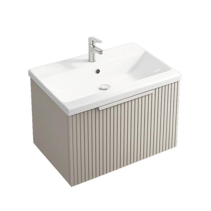 Murano 600mm Fluted Wall Hung Vanity Unit with Basin – Matt Cashmere