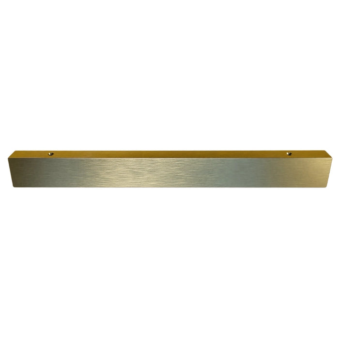 Brushed brass long bar handle with screw holes for vanity drawer