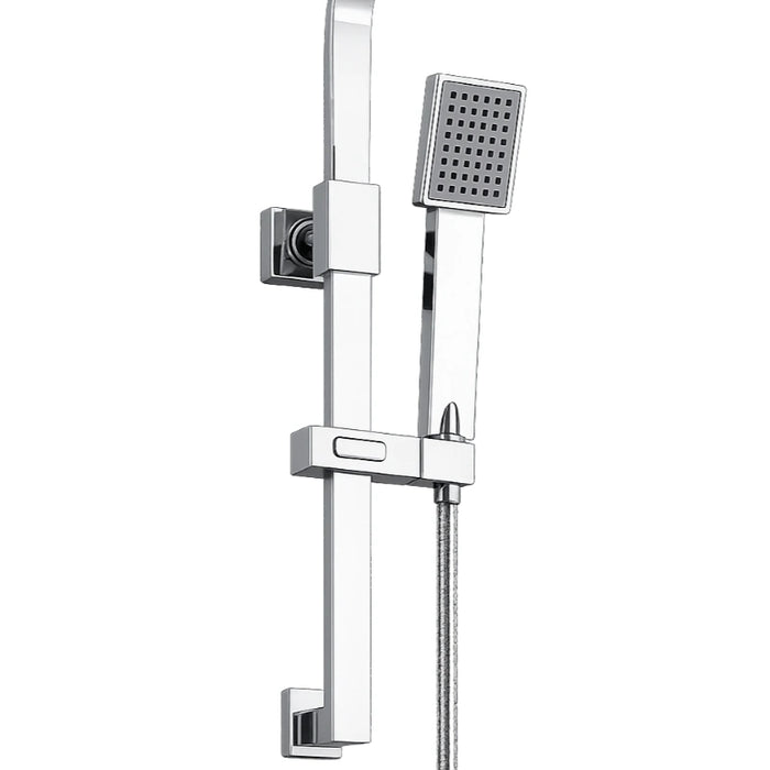 Flow Square Thermostatic T-Bar Drench Shower Set - Chrome
