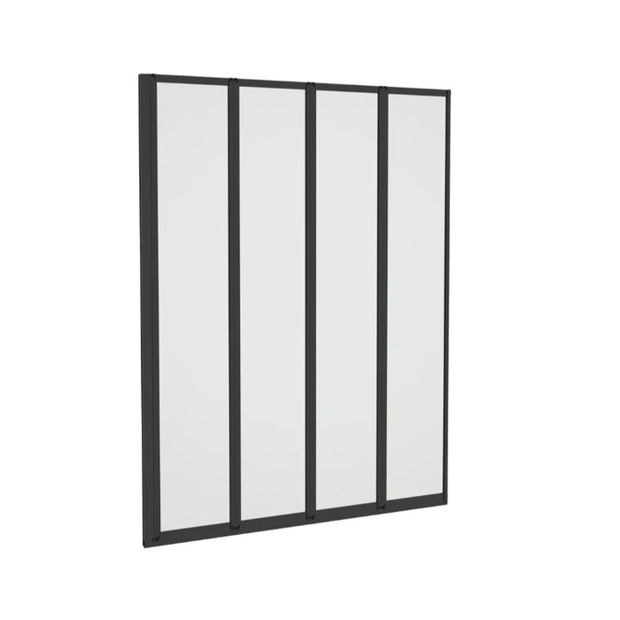 4 Panel Folding Bath Screen Black 1400mm