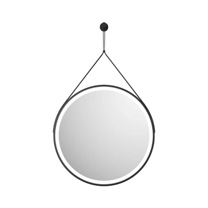 Ancona Round LED Mirror with Strap 600mm - Black